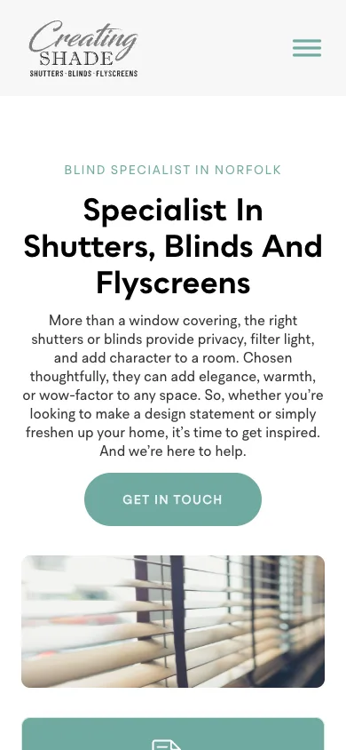 Creating Shade website on a phone